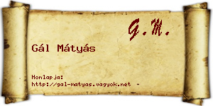 Gál Mátyás névjegykártya